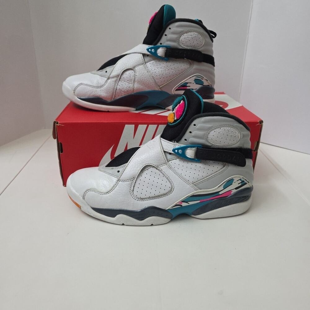 JORDAN 8 Retro South Beach 2018 Size 9 Turbo White Green Teal Gray